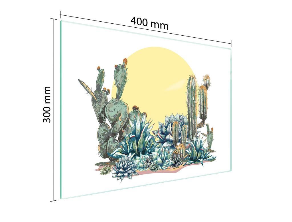 GLAS-SCHNEIDEBRETT 40x30 KAKTUS
