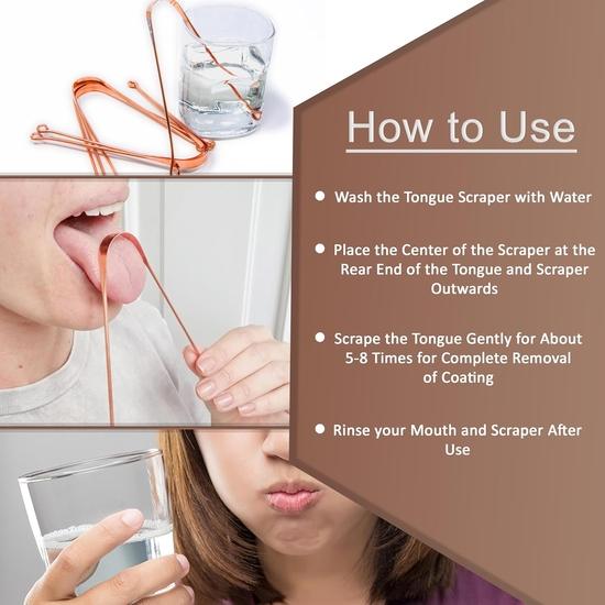 Wonder care - 100% Měděný čistič jazyka/Škrabka na jazyk Antimikrobiální ájurvédský čistič jazyka Čistič jazyka pro dospělé pro Optimální ústní hygienu