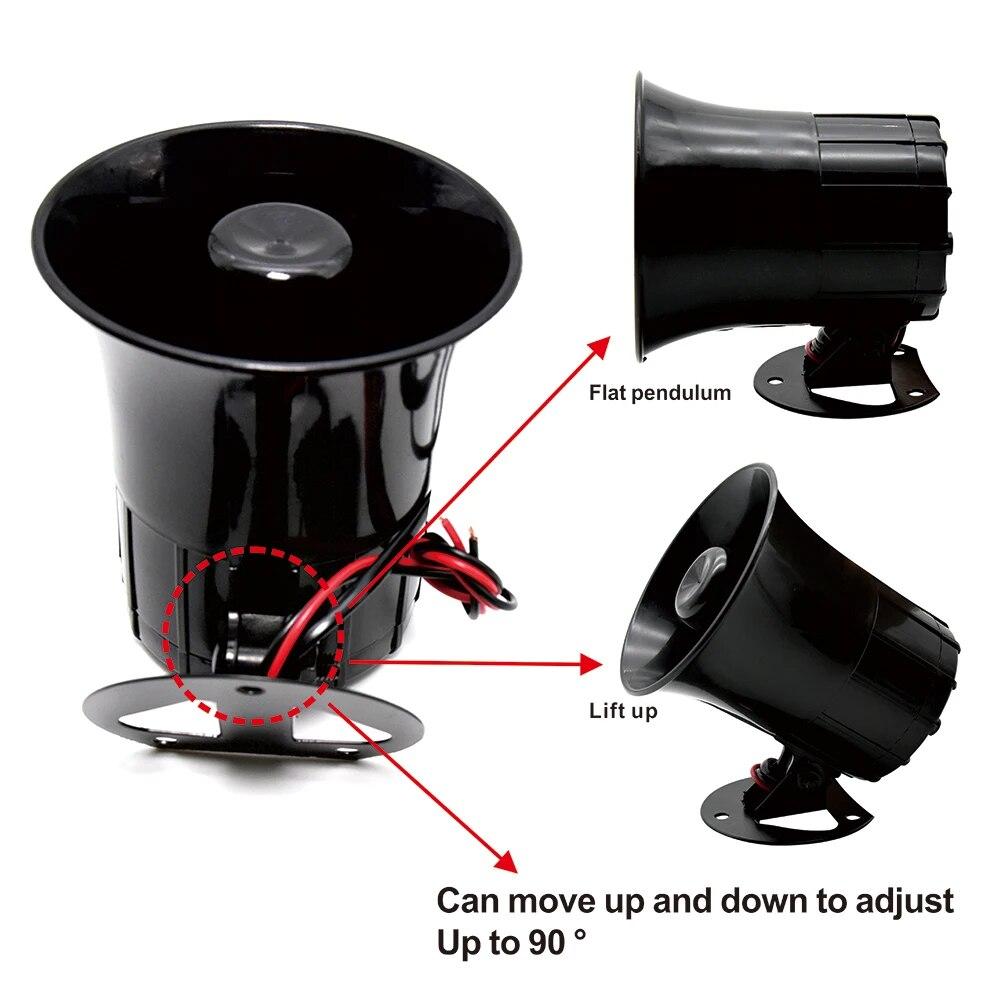 115dB 12V 3 Tone Sound Loud Car Horn Motorcycle Warning Alarm Police Fire Siren Horn Speaker Automotive Accessories Moto 20W