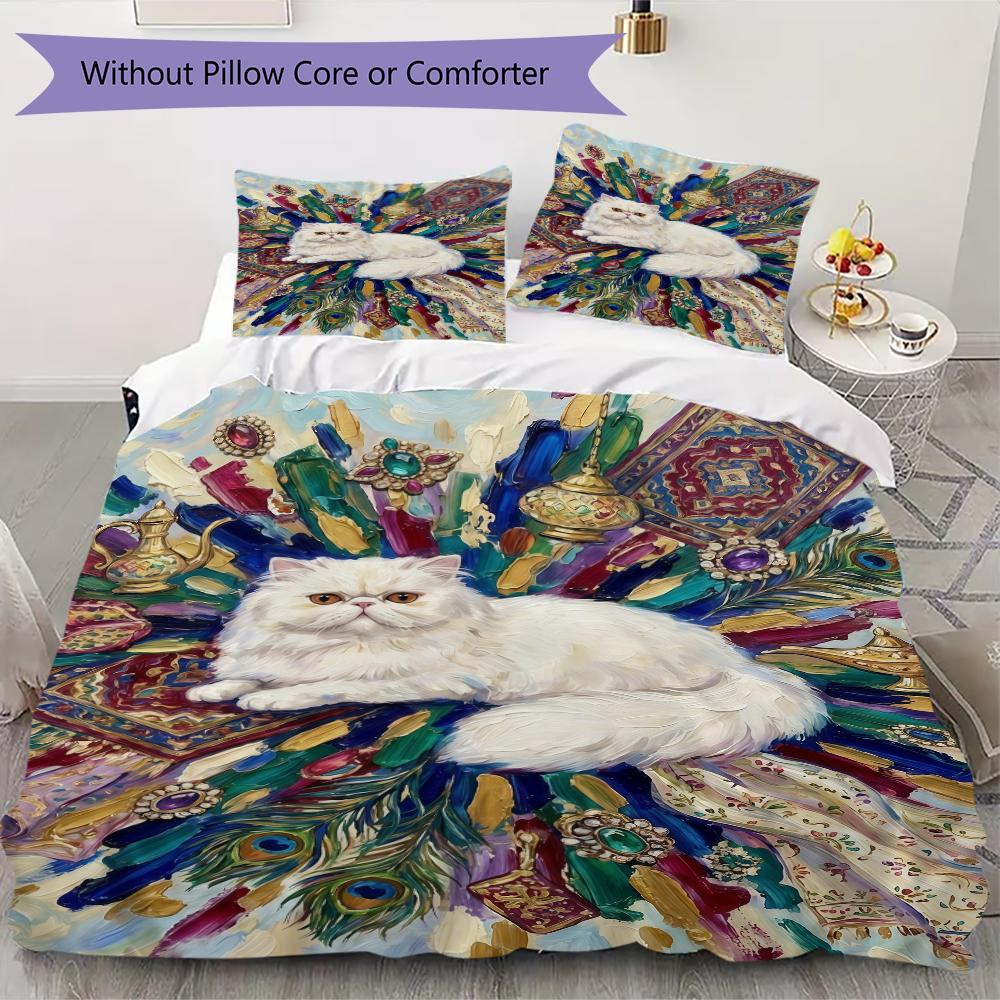 

Cute kitten Pattern Bedding uilt Set uilt Cover Pillowcase Home Decoration Birthday Gift (1 * duvet cover + 45 * pillowcase without core) 135x200cm