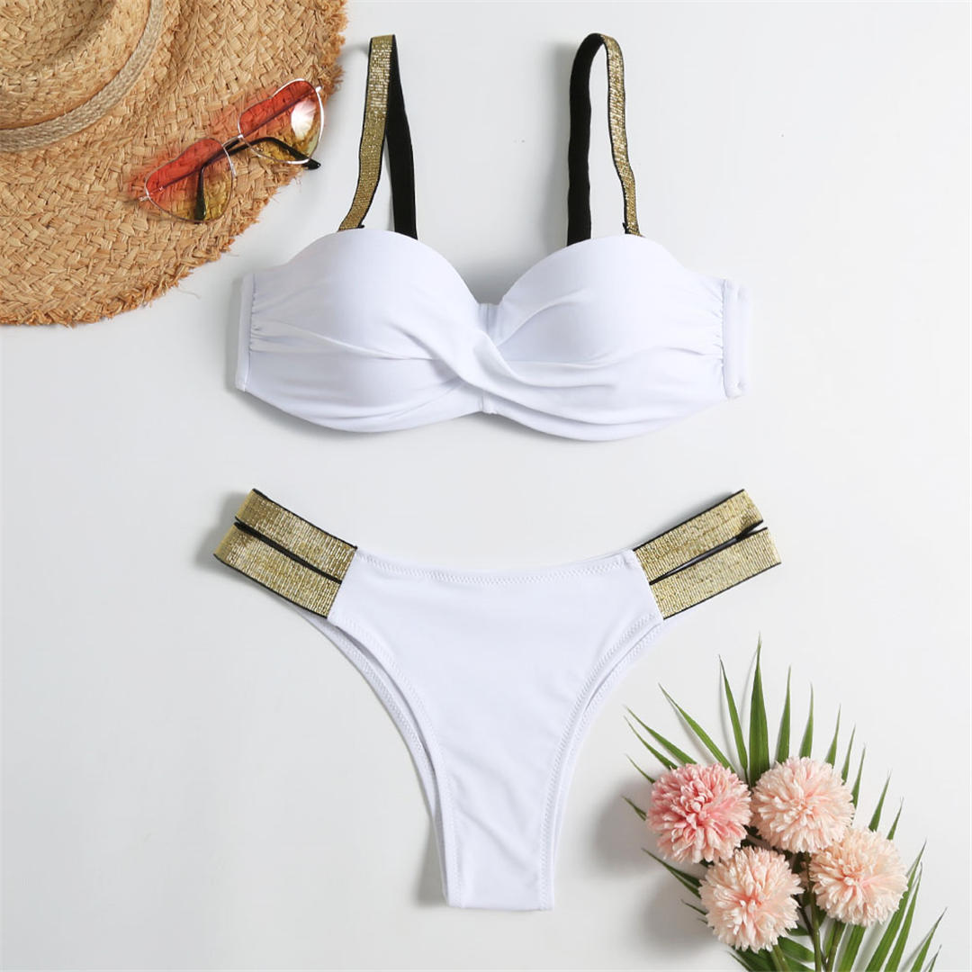 

S-XL Бюстгальтер Бікіні Купальник Push Up Жіночий купальний костюм Жіночий комплект бікіні з двох частин з чашкою Купальний костюм для купання XL білий
