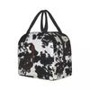 Animal Cowhide Texture Cow Print Lunch Bag for School Office Picnic Leakproof Insulated Cooler Thermal Lunch Box Women Children