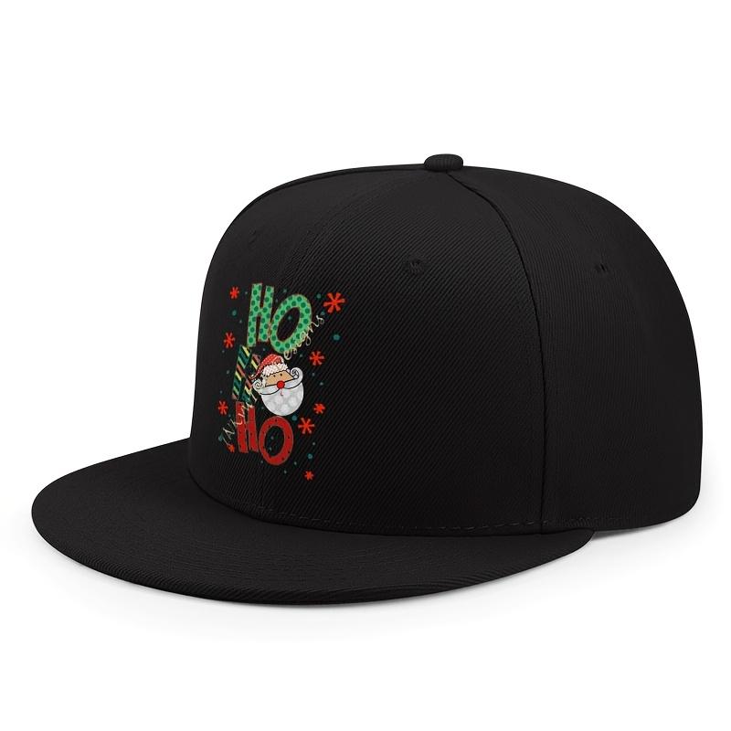 HO HO HO Santa Christmas Print Baseball Cap Unisex Casual Polyester Adjustable Streetwear Hat