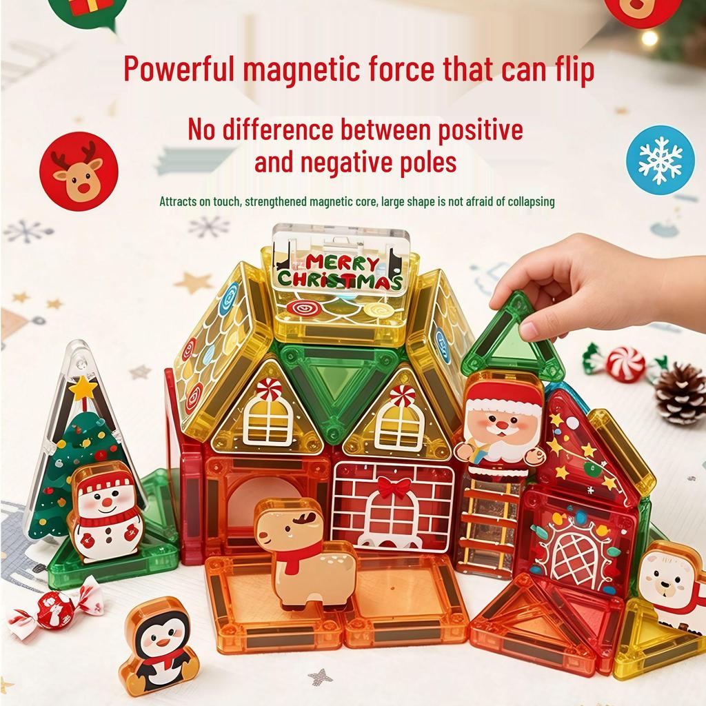 Portable Magnetic Tile Set: Travel-Friendly Educational Toy for Building and Creativity - Christmas Gift