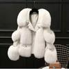 Imitation fox fur, imitation fur jacket, women's thick autumn and winter styles, stacked collar fur, imitation fur integrated small fragrance