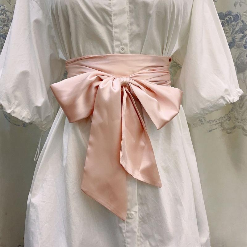 Elegant Adjustable Waist Belt with Glossy Straps – Multi-Use Fashion Accessory Long Wide Silk Scarf