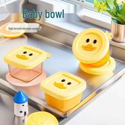 Stokta Bebek Mama Kasesi Seti: 3 Parçalı Yüksek Borosilikat Cam Mikrodalgaya Dayanıklı Haşlanmış Yumurta Muhallebisi ve Taze Tutma Kaseleri