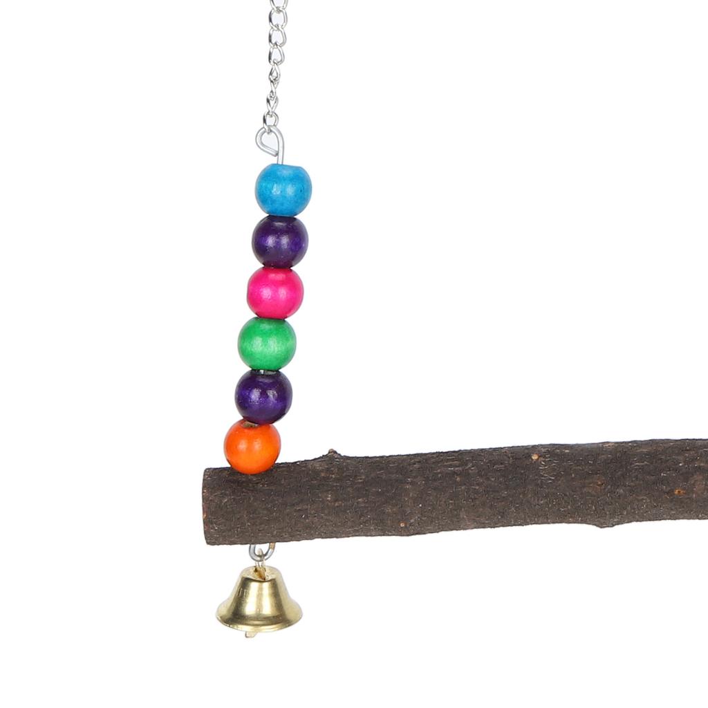 Chicken Swing Toy Suspensible Wooden Chicken Perch Pet Swing Toy with Flat Bar