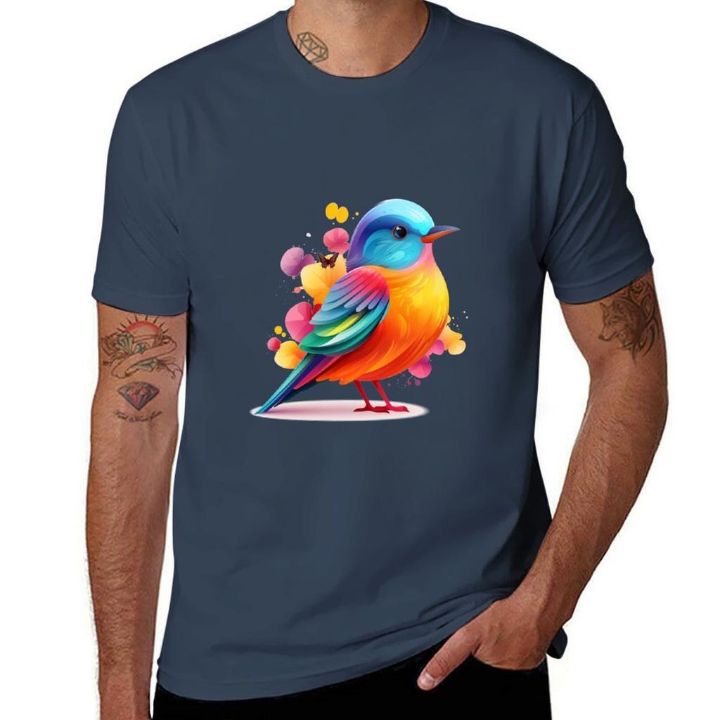 Cute Colored Bird Tshirt Holiday Vacation Tee Shirt