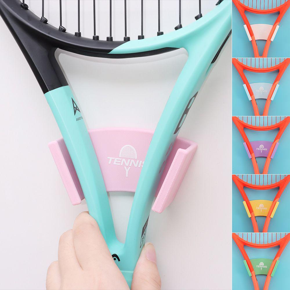 Wall Mounted Tennis Racket Wall Rack Self-adhesive Plastic Badminton Rackets Holder Punch-Free Durable