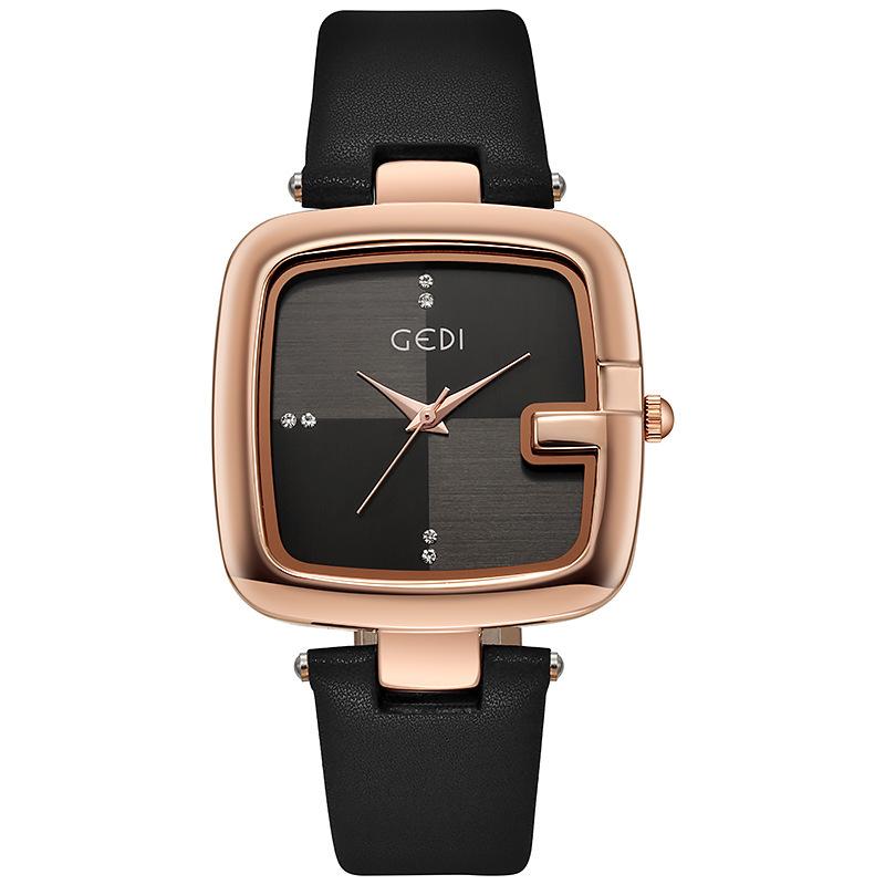 Light Luxury Large Dial Women'S Watch Niche High-End Belt Watch Women'S Quartz Waterproof Watch