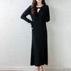 Women Sweater Dress 100% Wool MODERN NEW SAGA O-neck Knit Long Pullover Winter Jumpers Wool Long Dress Female