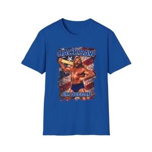 Hacksaw Jim Duggan wrestling graphic T-Shirt | Retro patriotic design