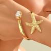 Metal Starfish Open Bracelet New Three-dimensional Irregular Niche Design Arm Ring Jewelry