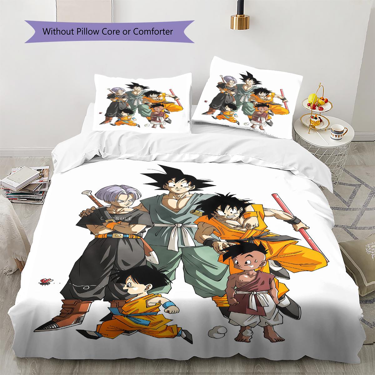 

DRAGON BALL Pattern Bedding,Quilt Set Quilt Cover Pillowcase Home Birthday Gift (1 * duvet cover + 2 * pillowcase, without core) 135x200cm