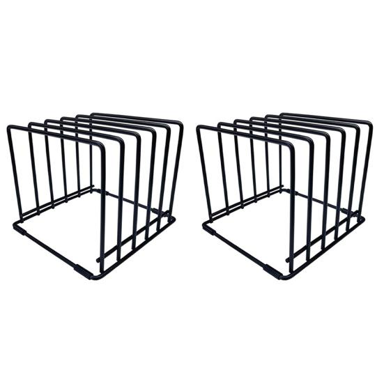 1/2 Adet Kesme Tahtası Tutucu Mutfak Tava Düzenleyici Kaymaz Ayaklı Büyük Kapasiteli 5 Yuvalı Tasarım Fırın Tepsisi Saklama Rafı