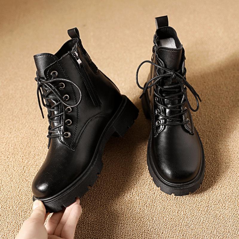 Martin boots women's feet show small height British wind fried street shoes short boots small new boots versatile