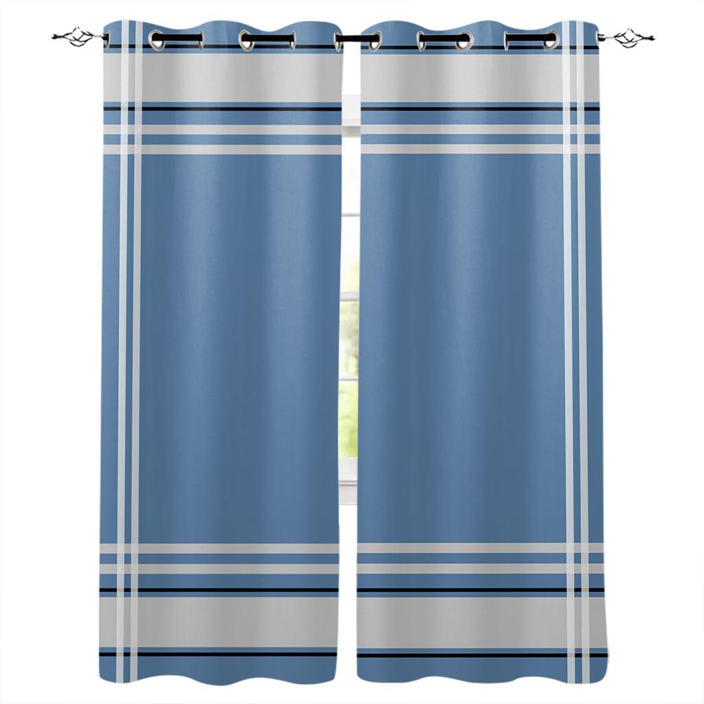 Simple Black And White Stripes Blackout Curtains for Children Kids Home Decor Bedroom Living Room High Shading Window Curtains