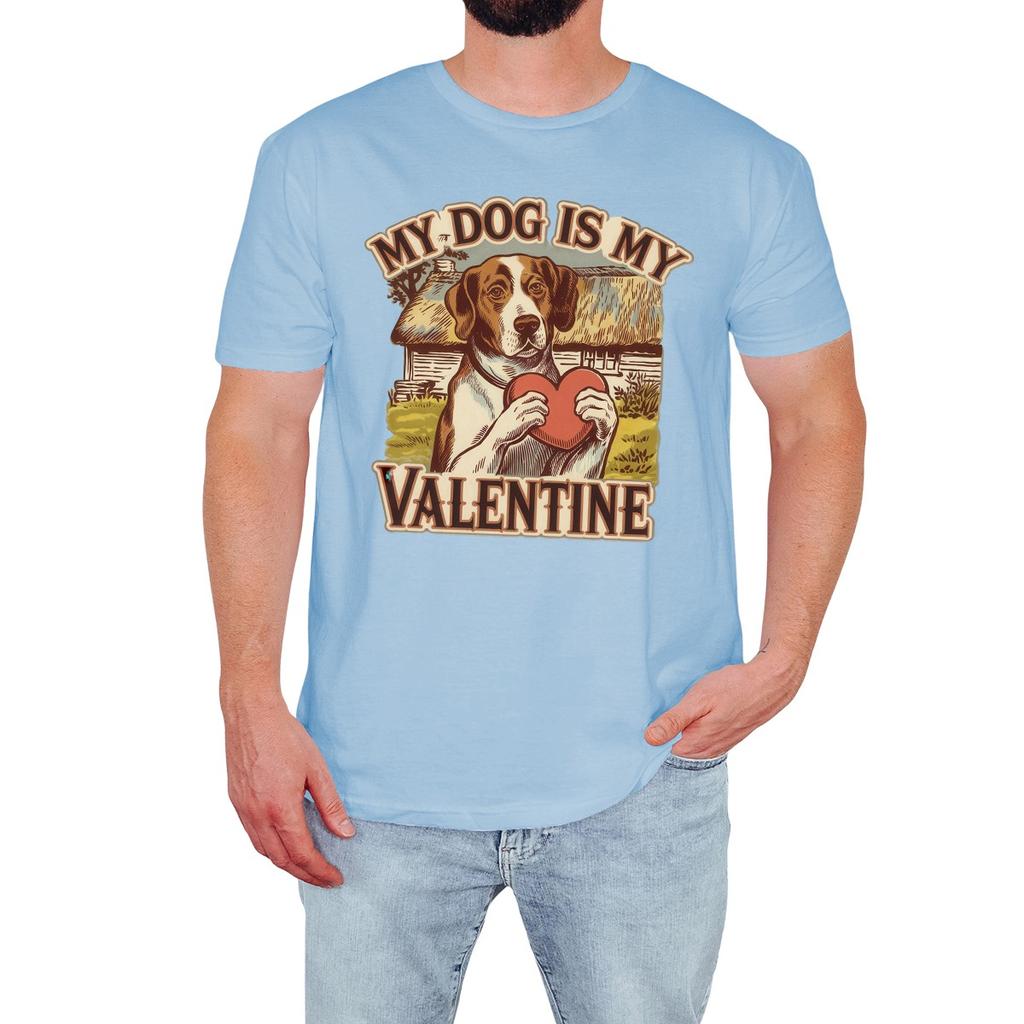 Funny Dog Mens T-Shirt My Dog Is My Valentine Cute Animal Lover Gift