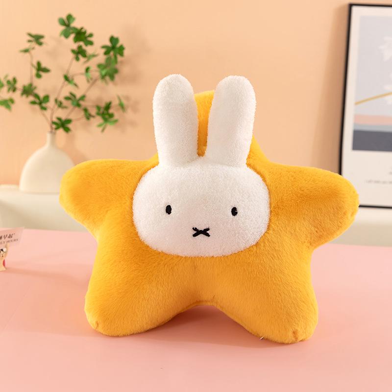 Miffy Rabbit Star Plush Pillow - Cute Sofa Backrest Doll 30cm/0.18kg