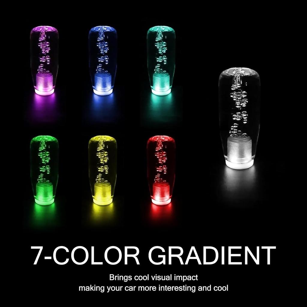 1 PC Car Speed Shift Knob, 3.94" X 1.7" X 1.18", Transparent Crystal Bubble Gear Shift Knob with LED Lights, Easy To Install, Suitable for Most Car