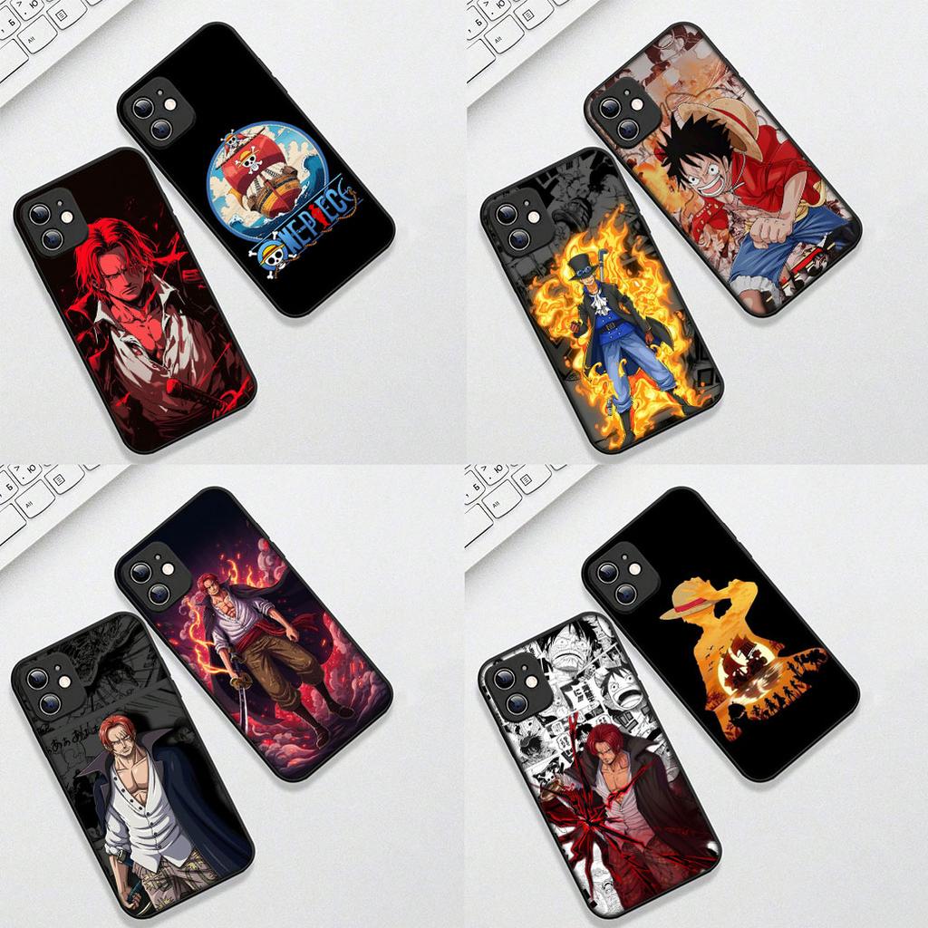 For Apple iPhone 16 14 15 Plus 11 Pro Max 16E ProMax + 16Plus 15+ 14+ Phone Cover Soft Case Shanks Red Hair One Pieces Luffy