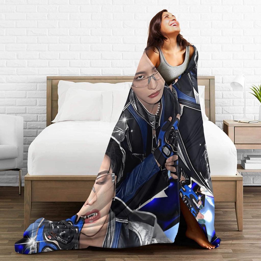 Ateez Seonghwa (3) Blanket  Travel Flannel Throw Blanket For Living Room Super Soft Design Quality Bedspread Gift Idea