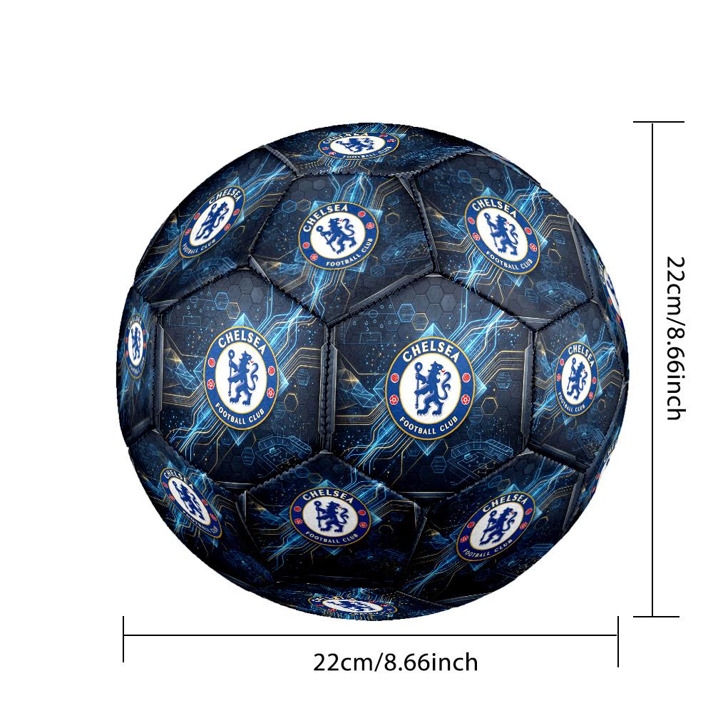 Chelsea FC Theme Soccer Ball Size 5 Soccer Ball Soft Touch Professional Training Football for Outdoor Sports