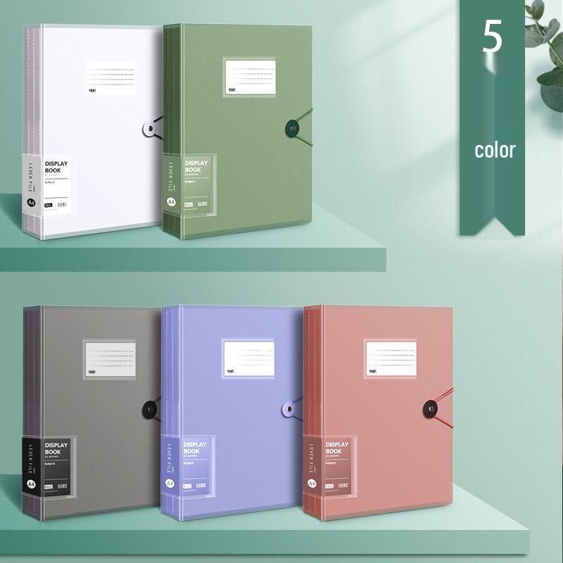 Transparent A4 Document Binder with Multi-Layer Insert Pages for Loose-Leaf Organization