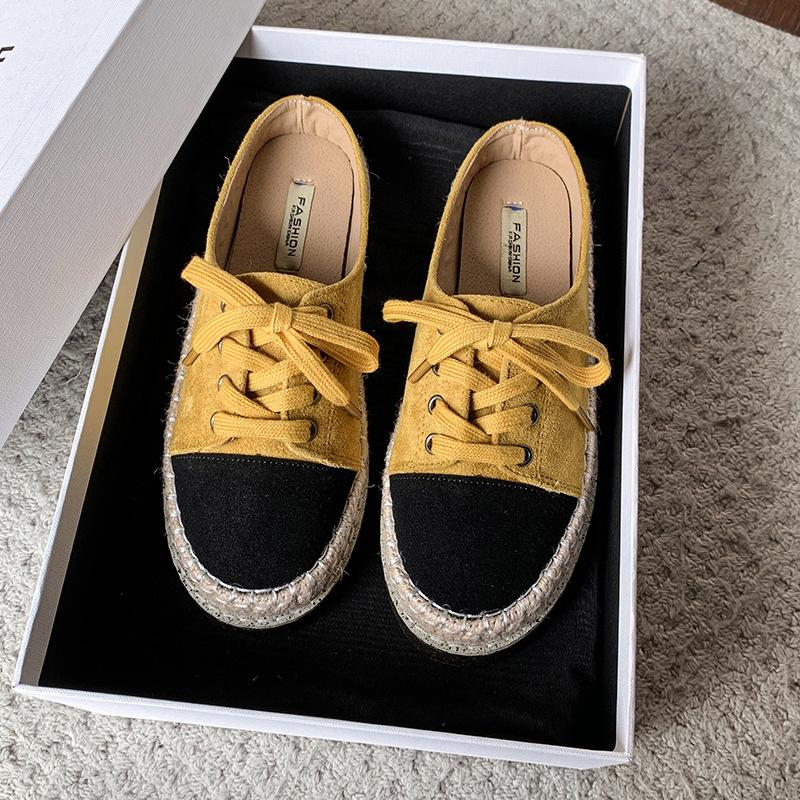 

Fashion Casual Flat Shoes Summer New 2025 Round Head Women Shoes Stitching Soft Sole Non-slip Slippers Strap Fisherman Slippers 35 жёлтый
