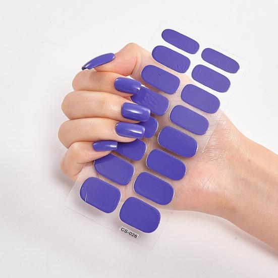 1 Set Gel Nail Strips Full Wrap Stickers Self Adhesive Art Decals Easy Removal Nail Stickers for Strengthening Nails