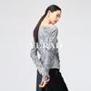 Yalida Women's Textured Round Neck Slim Fit Knit Top