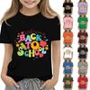 Children's Casual and Fashionable Round-Neck Printed Short-Sleeve Top for Back-to-School