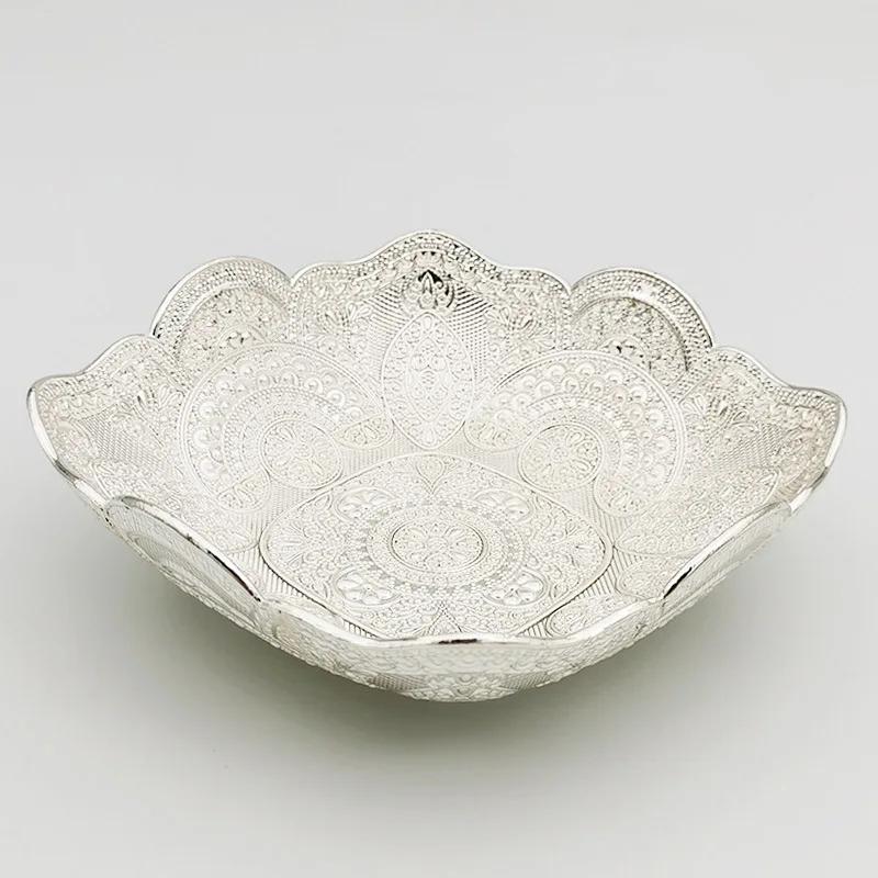 1 Pcs New European Metal Dish of Golden Fruit Bowl Hotel Service Kitchenware Dinnerware Use Trays Metal Swan Candy Fruit Plate
