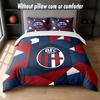 Bologna FC Design Bed Bedding Set 1 Duvet Cover + 2 Pillowcases Soft Breathable Household Bed Linens
