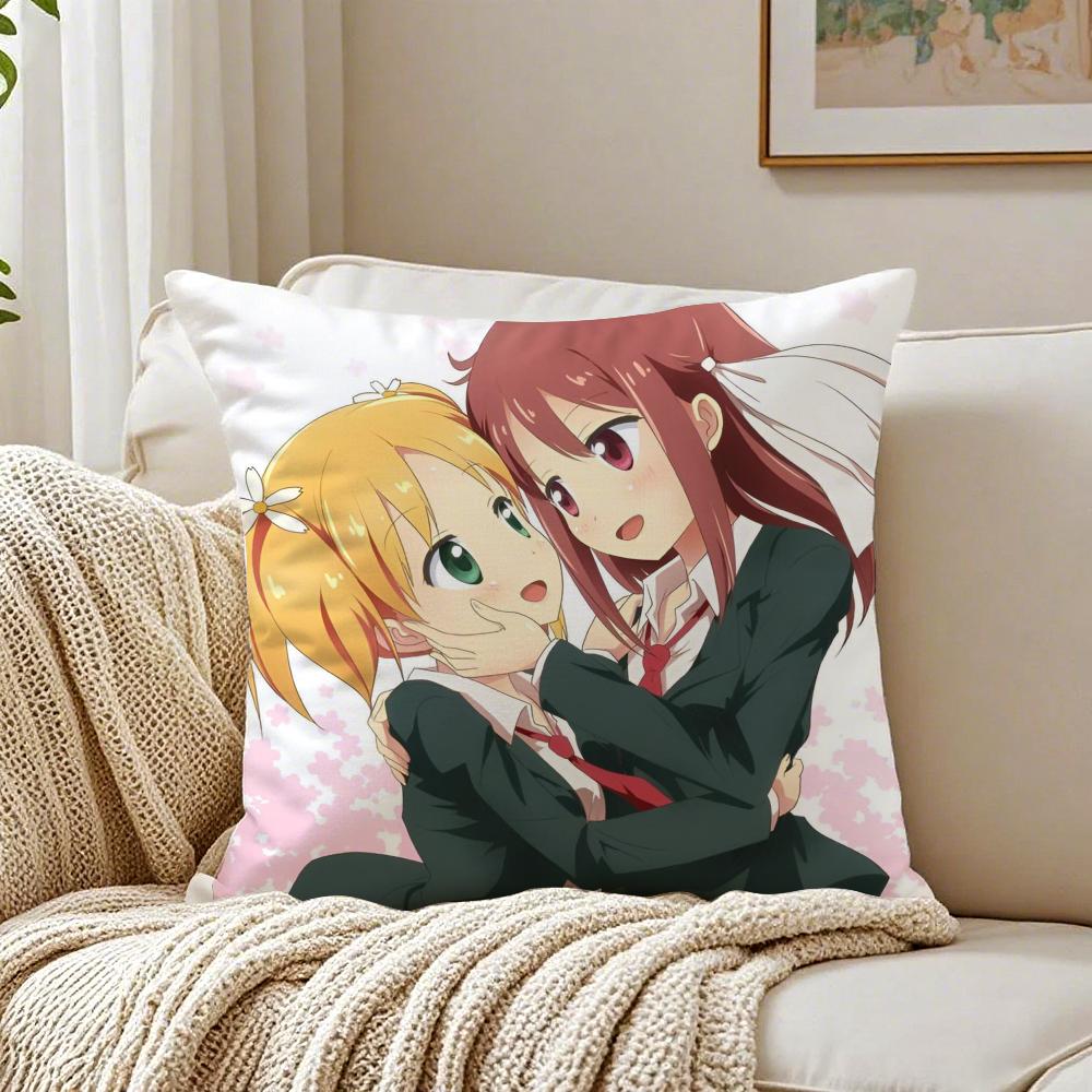 Sweet Cute Anime SSakura Trick Cushion Cover Pillowcase Antidustmite Living Room Sofa Decor Cushion Room