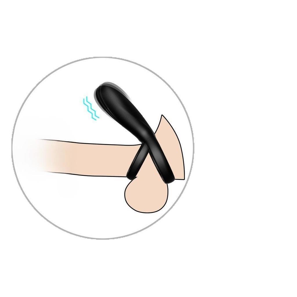 Silicone Dual Vibrating Cock Ring with Egg Massager for Couples