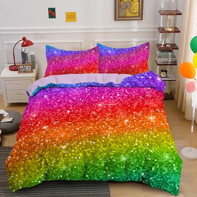 Bettwäscheset mit abstraktem Regenbogen, farbenfroh, Queen-Size-Bett, Einzelbettbezug, Traum-Polyester-Bettdeckenbezüge, Kissenbezug, weiche Bettwäsche