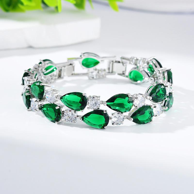 

Цирконовый браслет Цирконовый браслет Ювелирные изделия зелёный