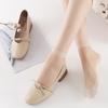 10 Pairs of Spring Summer Women's Soft Velvet Silk Socks with Non-Slip Bottom, Splice Transparent, Ultrathin and Breathable