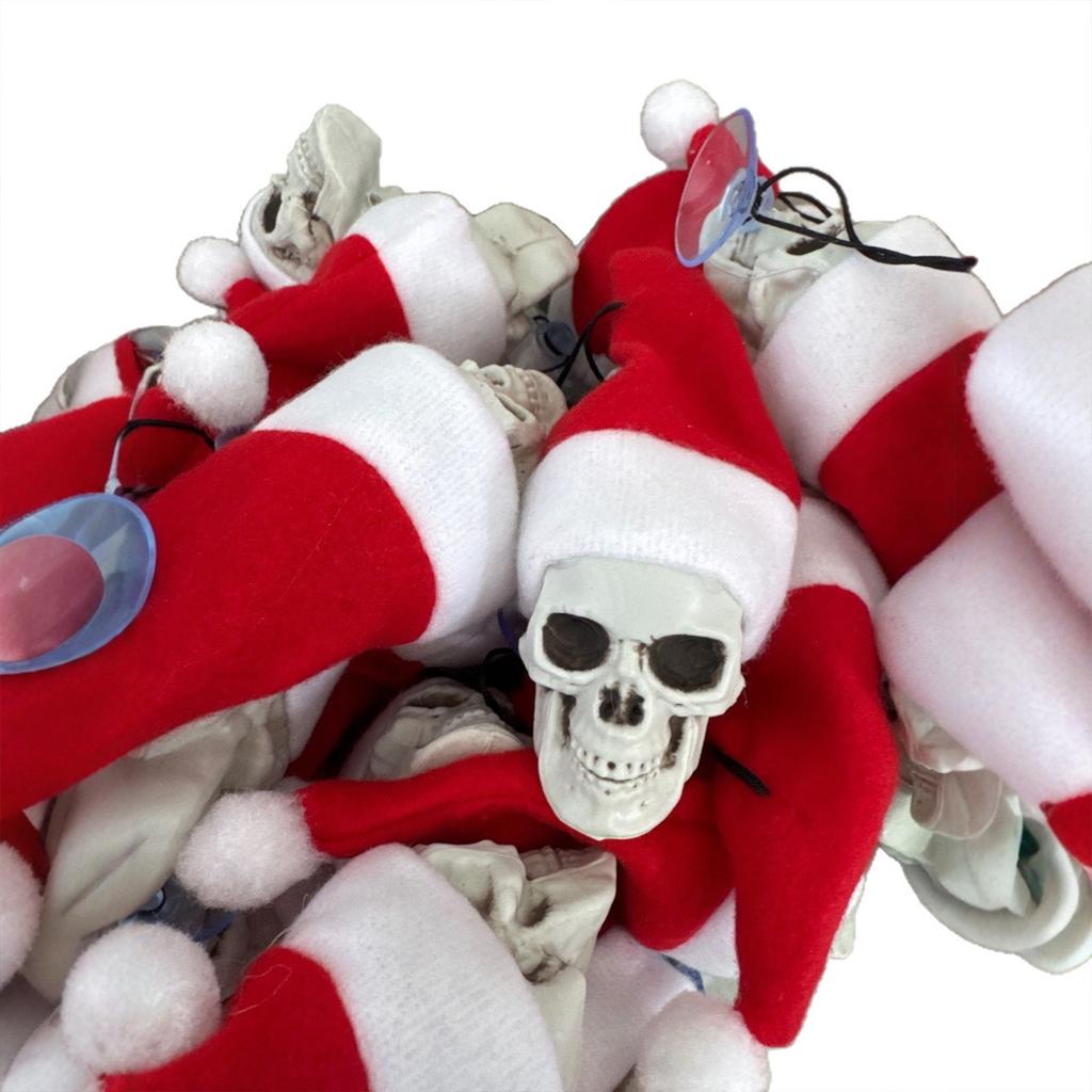 Hanging Skulls, Christmas Hat Halloween Skulls, Festive Party Christmas Tree Decorations, Christmas Tree Ornaments