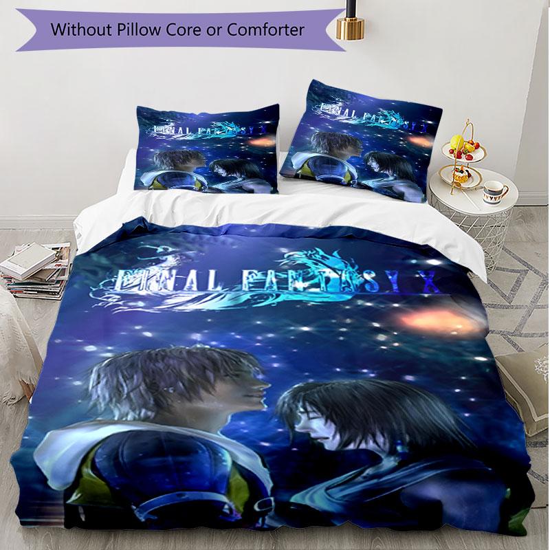 3pcs Duvet Cover Set (1*Duvet Cover + 2*Pillowcase, Without Core), Final Fantasy Print Soft All‑Season Bedding Set, Home Bedroom Decor Gift