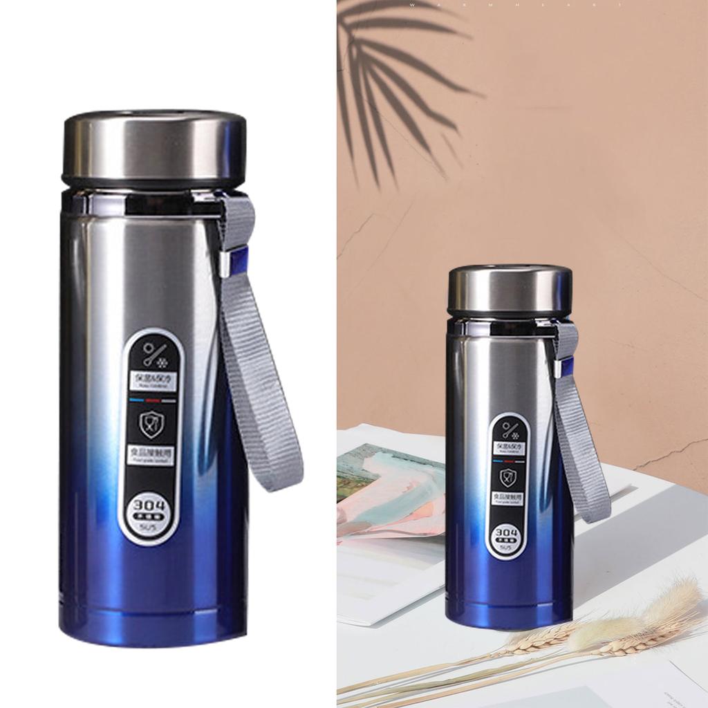 Termiczna butelka na wodę ze stali nierdzewnej klasy spożywczej, z gradientem kolorów, elegancki kubek termiczny na podróże plenerowe, niebieski