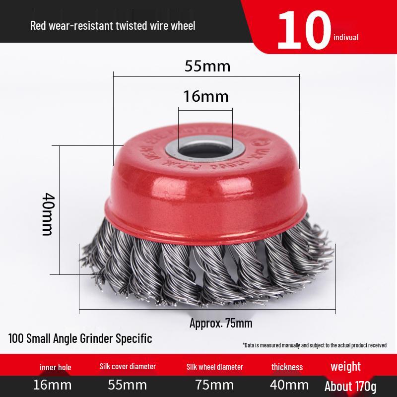 Steel Wire Brush Grinding Head for Hand Drill - Rust Removal & Polishing Tool