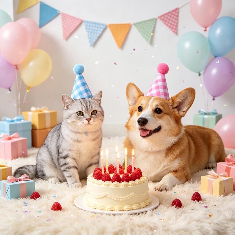 Nonwoven Pet Birthday Hat for Small Dog Cats, Checkered Party Cap, Elastic Cord, 10 X 6 Cm, Headpiece for Celebration Party