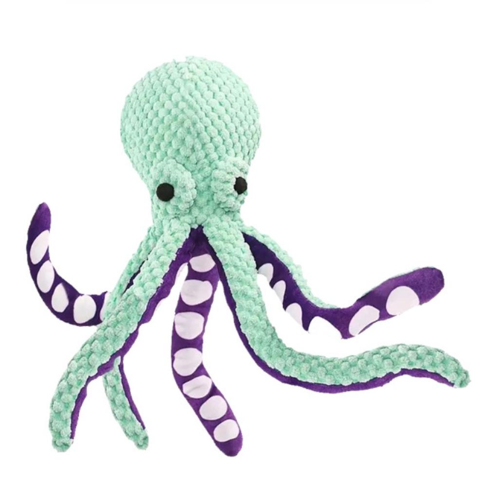 

Новая игрушка-жевалка для собак в виде раковины осьминога, для чистки зубов, устойчивая к укусам, плюшевые куклы для питомцев, интерактивная большая звуковая кукла для щенков и кошек зелёный