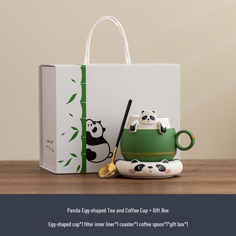 Panda Office Tea & Coffee Cup with Saucer Set - Chengdu Souvenir Gift