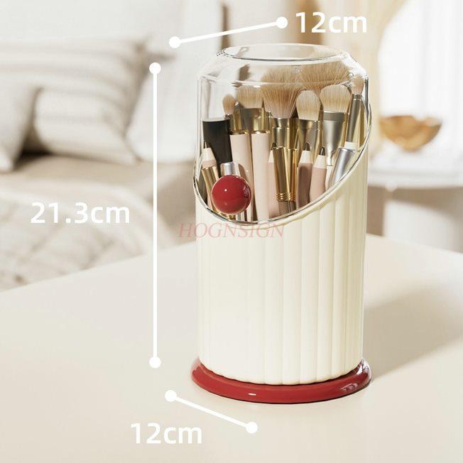 1pcs Makeup Brush Storage Case with Flip Cover, Dust-proof and High-end Desktop Makeup Storage Box
