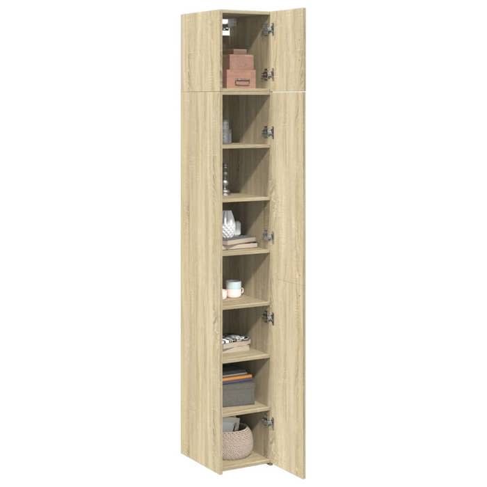 VidaXL Armoire de rangement mince chêne sonoma 30x42,5x225 cm, armoire de rangement de salle de bain, unité de rangement de 3281261