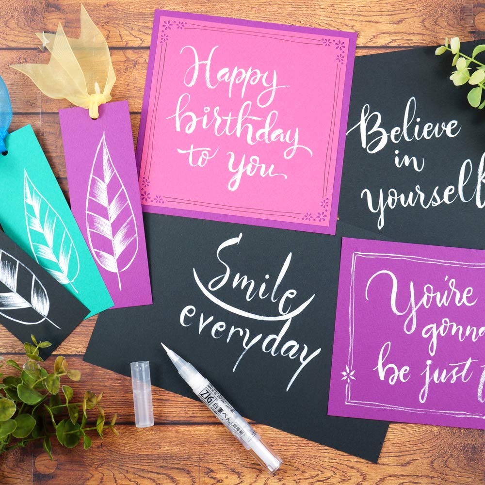 Kuretake ZIG CARTOONUST White Brush Ultra Fine Pen, Point, CNBW-02S